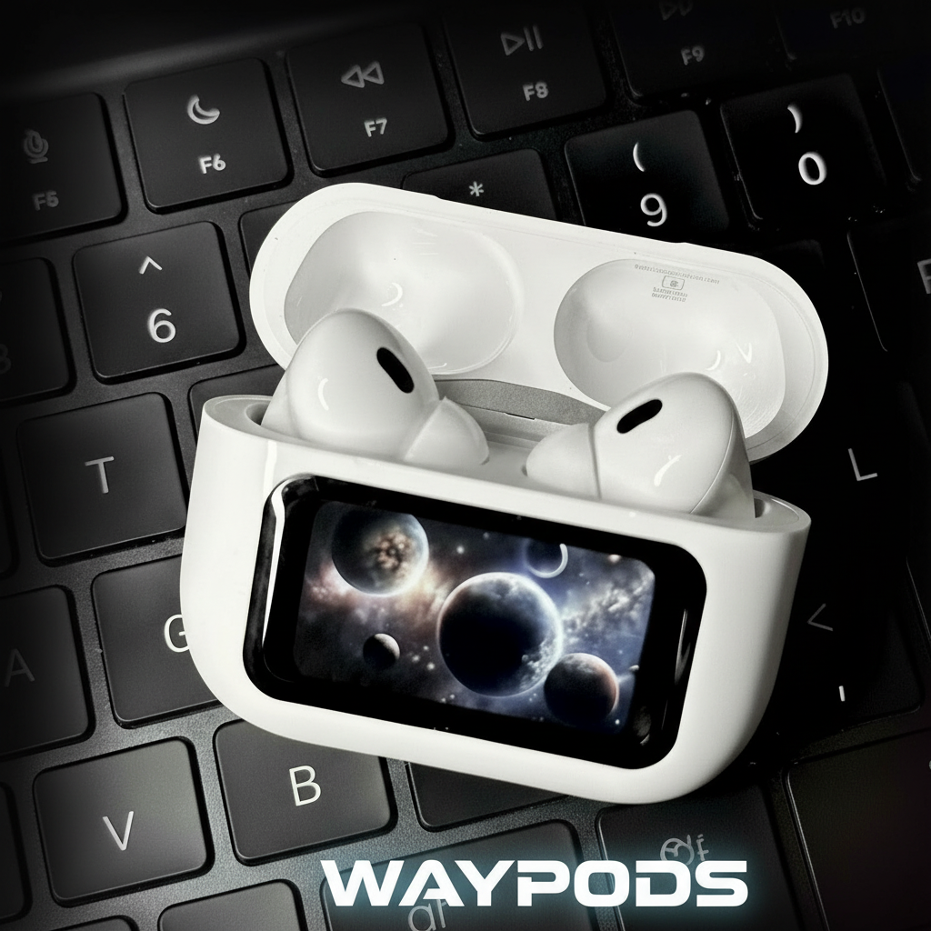 wayauraPods Screen 2 – Premium Wireless Earbuds with Touch Display, ANC, and GPS Tracking