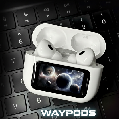 wayauraPods Screen 2 – Premium Wireless Earbuds with Touch Display, ANC, and GPS Tracking