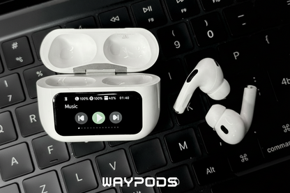wayauraPods Screen 2 – Premium Wireless Earbuds with Touch Display, ANC, and GPS Tracking