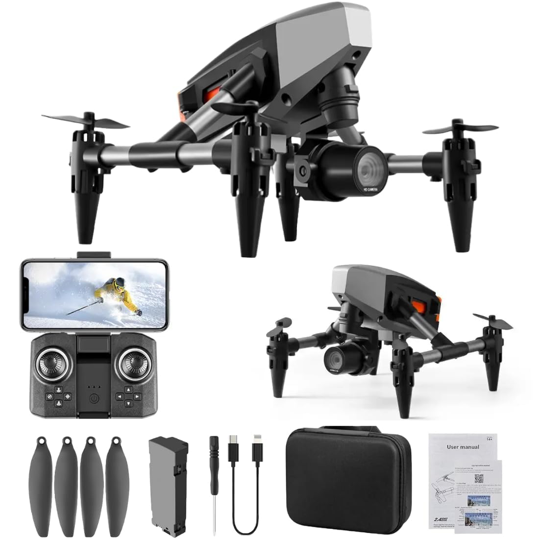 wayauraFit SkyLite 4K | Compact Toy Drone with Brushless Motors, Foldable Design & Smart Flight Features