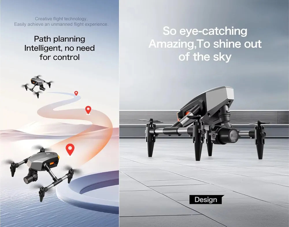 wayauraFit SkyLite 4K | Compact Toy Drone with Brushless Motors, Foldable Design & Smart Flight Features